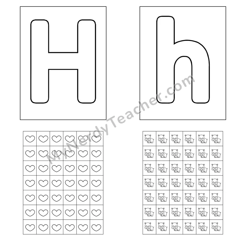 Letter H Playdough Mat and Sticker Chart