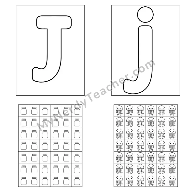 Letter J Playdough Mat and Sticker Chart