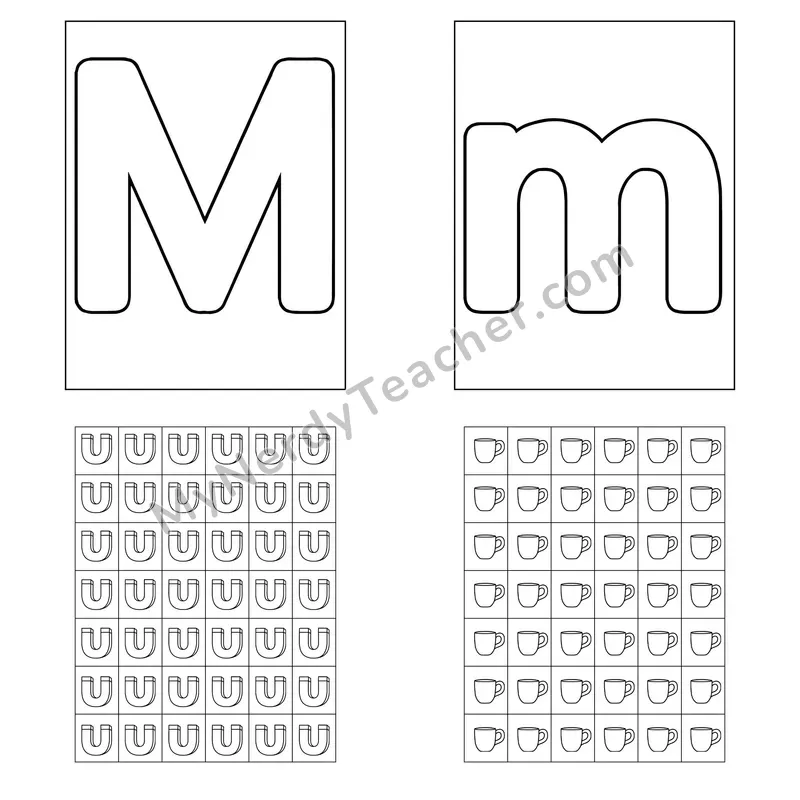 Letter M Playdough Mat and Sticker Chart