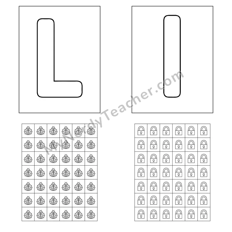 Letter L Playdough Mat and Sticker Chart