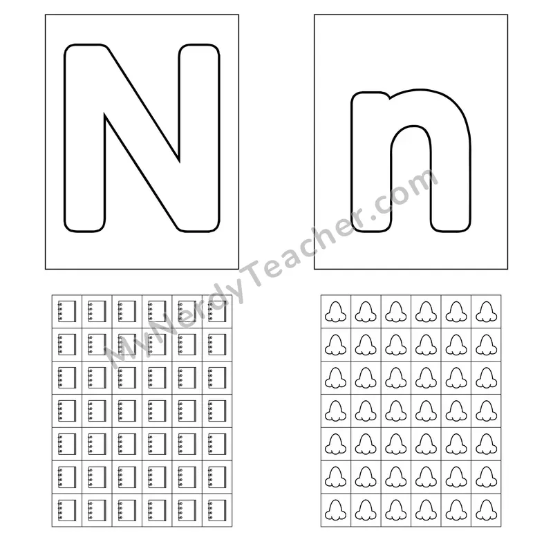 Letter N Playdough Mat and Sticker Chart