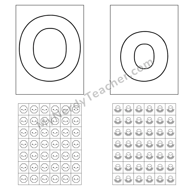 Letter O Playdough Mat and Sticker Chart