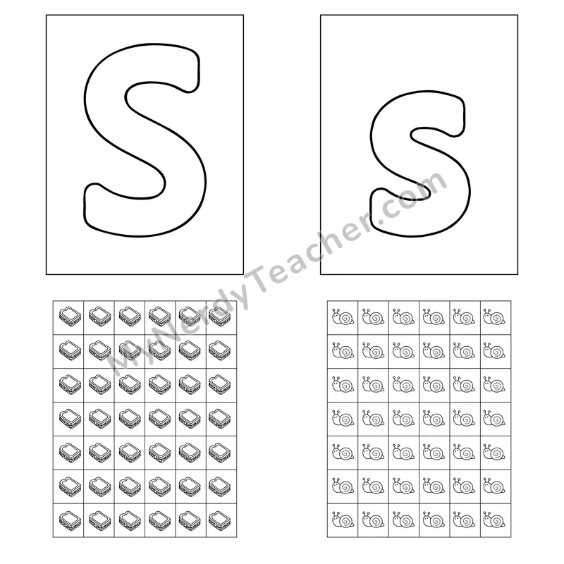 Letter S Playdough Mat and Sticker Chart