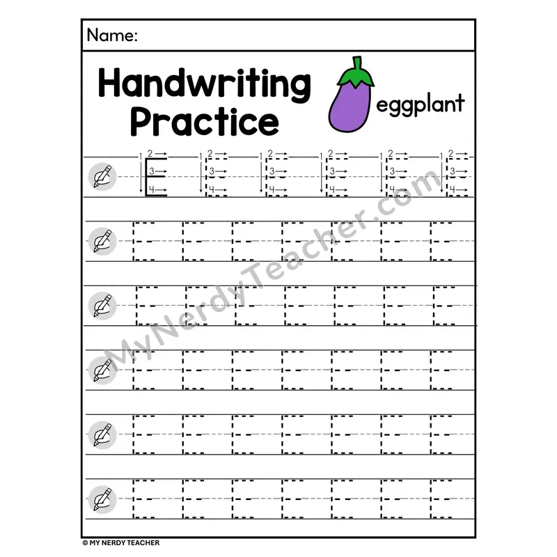 Uppercase Letter E Handwriting Practice Worksheet