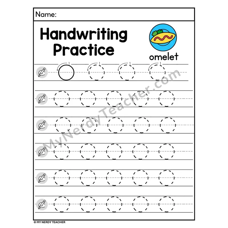 Uppercase Letter O Handwriting Practice Worksheet