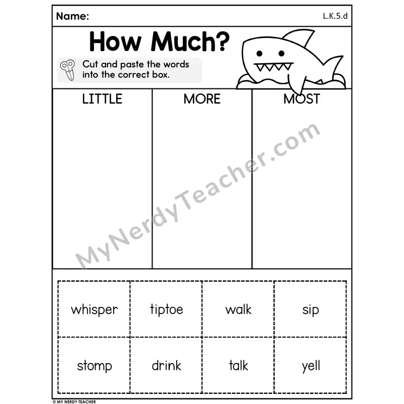 How Much? - Shades of Meaning Verbs