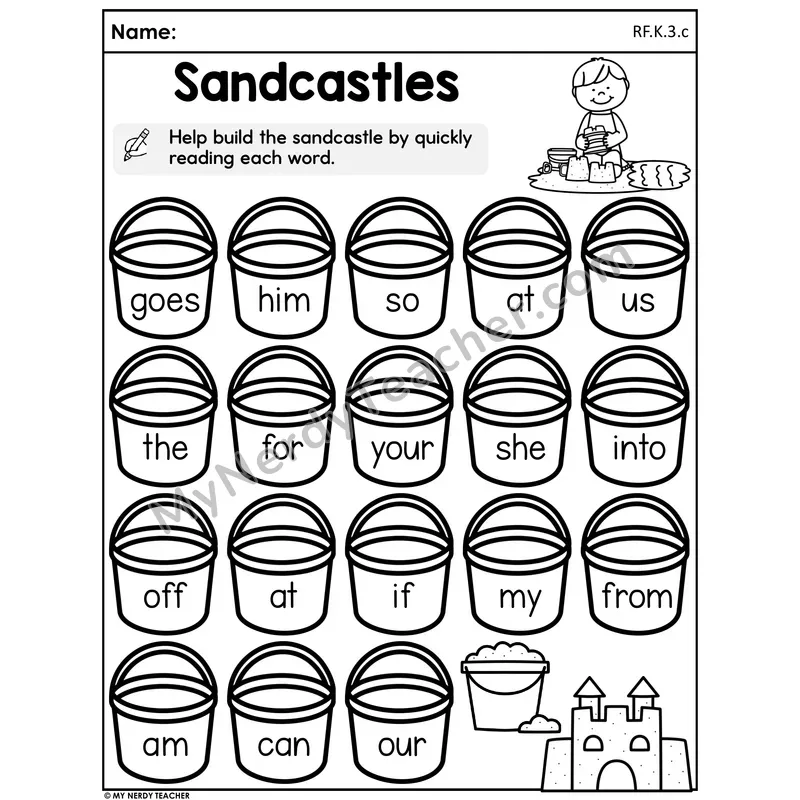 Sandcastles - Sight Word Fluency