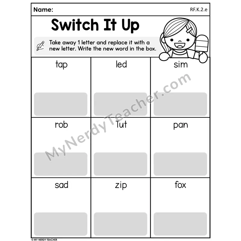 Switch It Up - Summer Phoneme Substitution