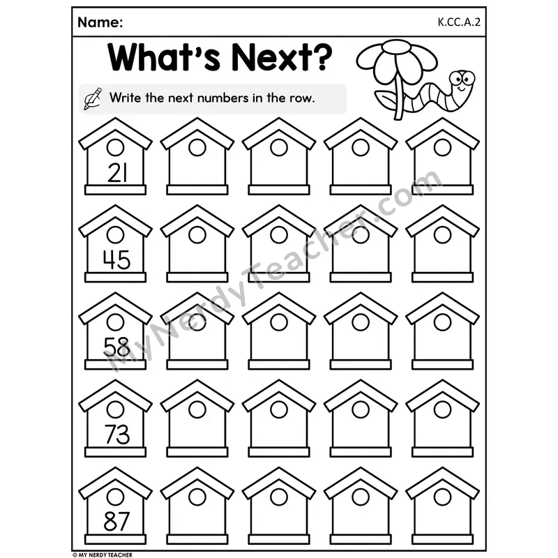 Spring Counting Forward Worksheet — What's Next?