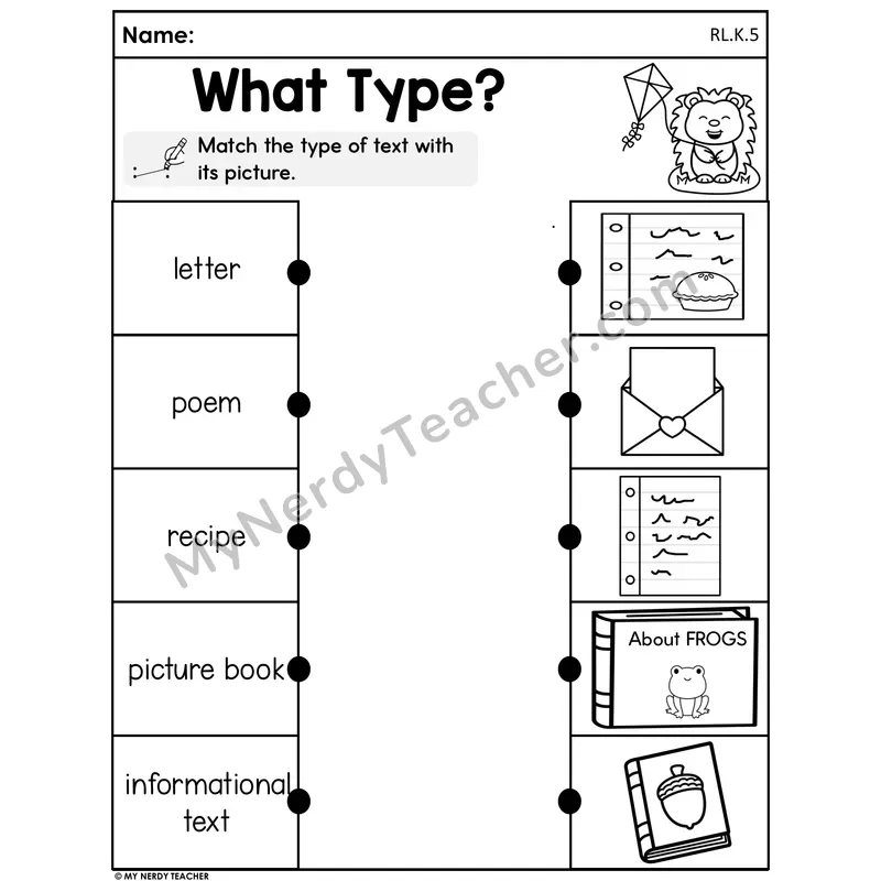 Spring Text Types Worksheet — What Type?