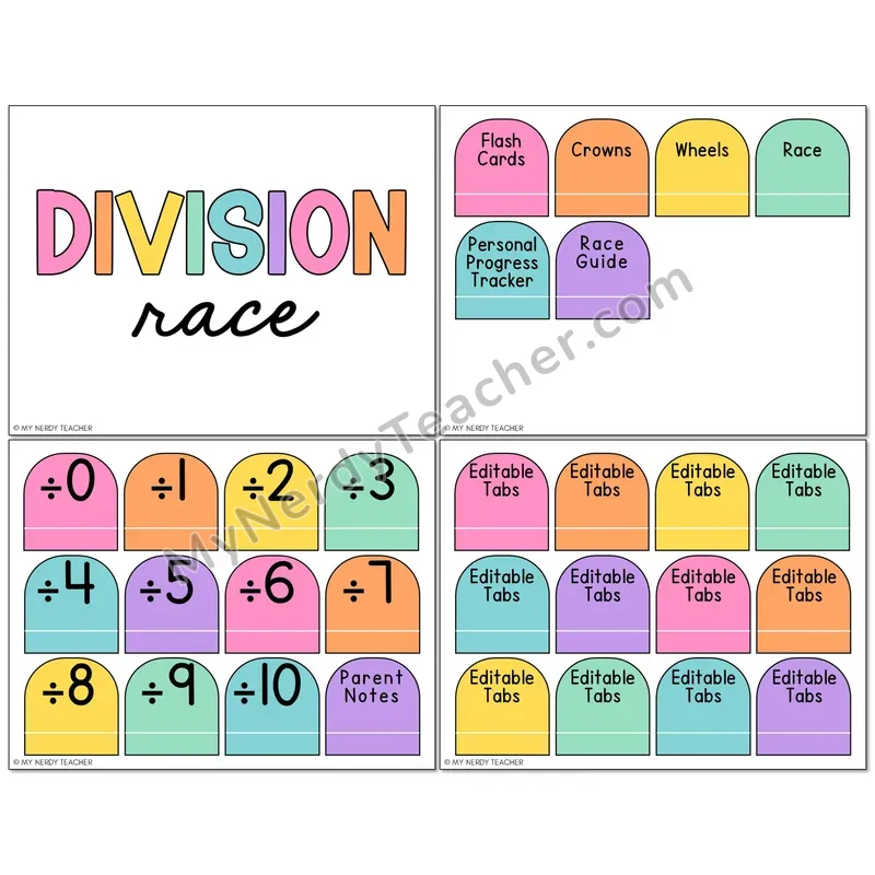 Division up to 10 Kit - Editable Bin Cover Labels (PowerPoint)