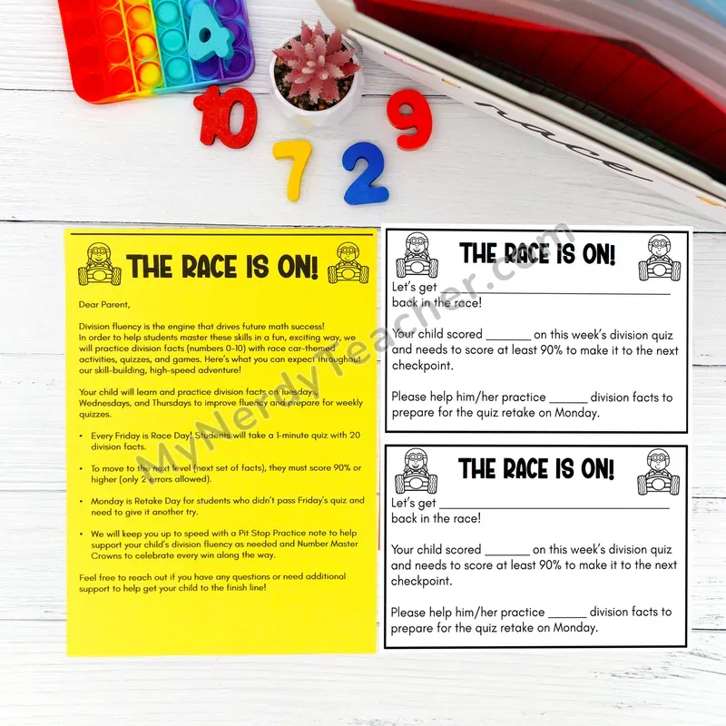 Division up to 10 Kit - Editable Parent Letter and Notes (PowerPoint)