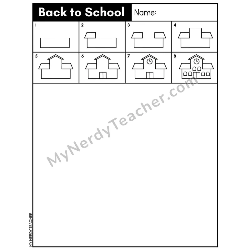 Back to School Directed Drawing — School Building