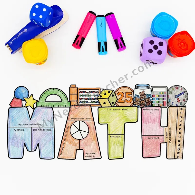 Math Writing Craft (Editable PPT) — Big Letter Bulletin Board