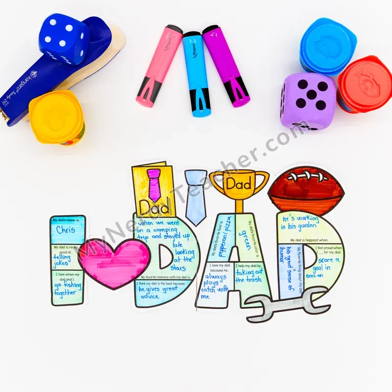 Father's Day Writing Craft (Editable PPT) — Big Letter Bulletin Board