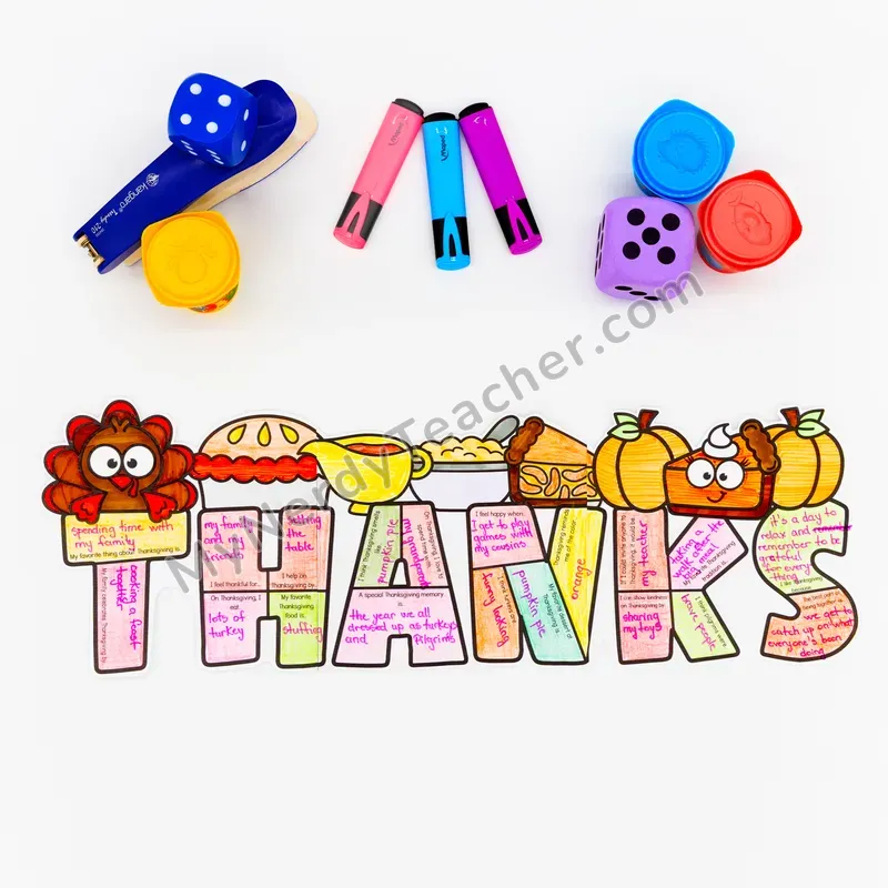 Thanksgiving Writing Craft (Editable PPT) — Big Letter Bulletin Board