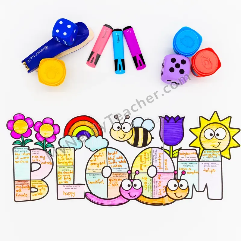Spring Writing Craft (Editable PPT) — Big Letter Bulletin Board