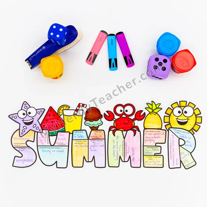 Summer Writing Craft (Editable PPT) — Big Letter Bulletin Board