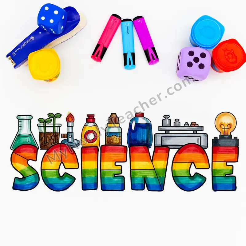 Science Writing Craft Bulletin Board — Big Letter Templates