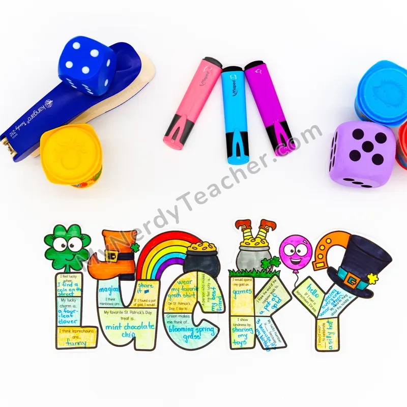 St. Patrick's Day Writing Craft Bulletin Board — Big Letter Templates