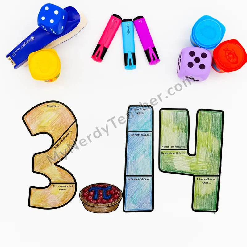 Pi Day Writing Craft Bulletin Board — Big Letter Templates