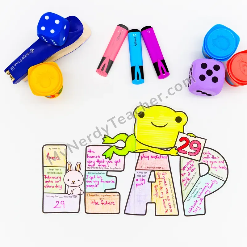 Leap Day Writing Craft Bulletin Board — Big Letter Templates