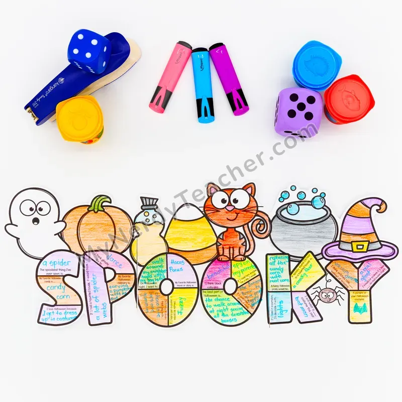 Halloween Writing Craft Bulletin Board — Big Letter Templates