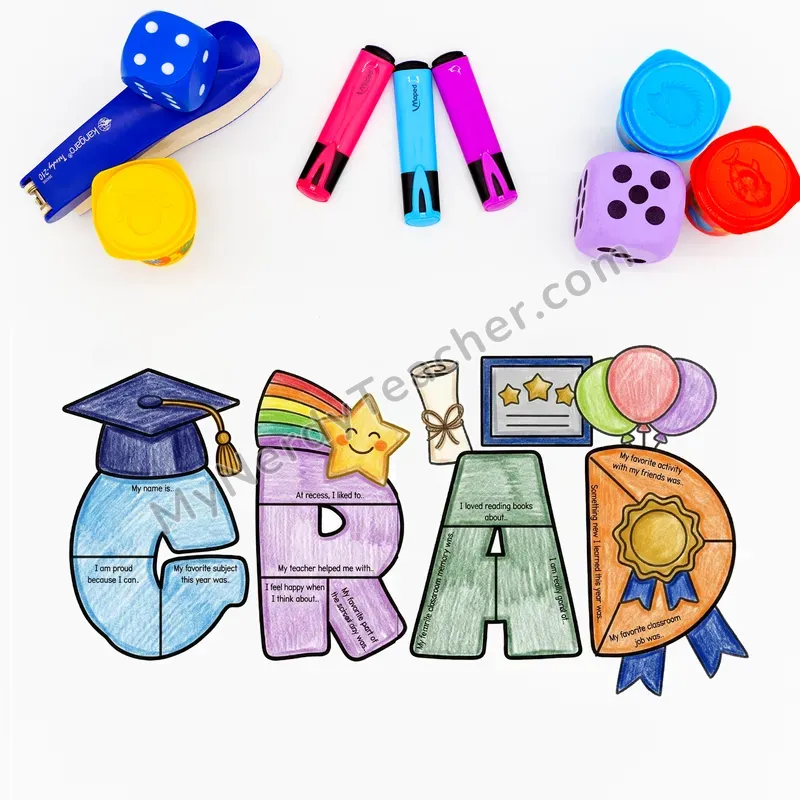 Graduation Writing Craft Bulletin Board — Big Letter Templates