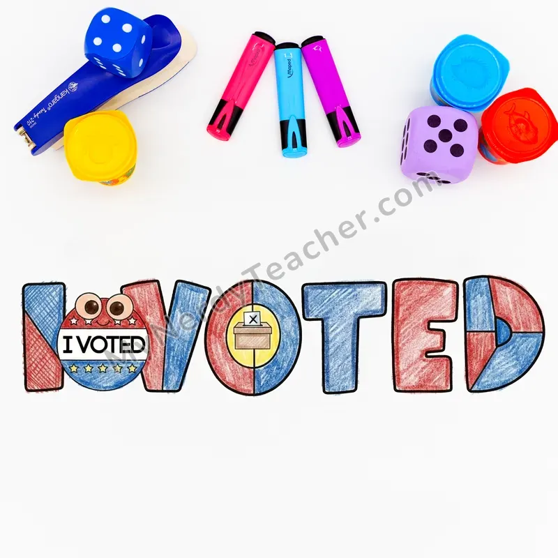 Election Day Writing Craft Bulletin Board — Big Letter Templates