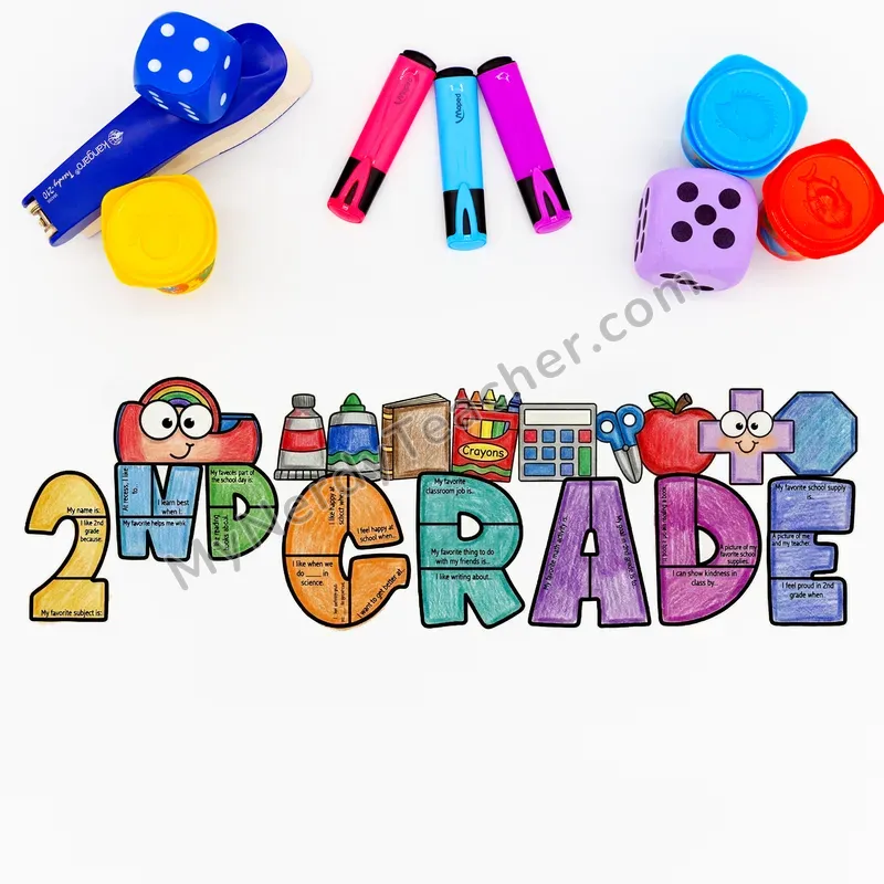 2nd Grade Writing Craft Bulletin Board — Big Letter Templates