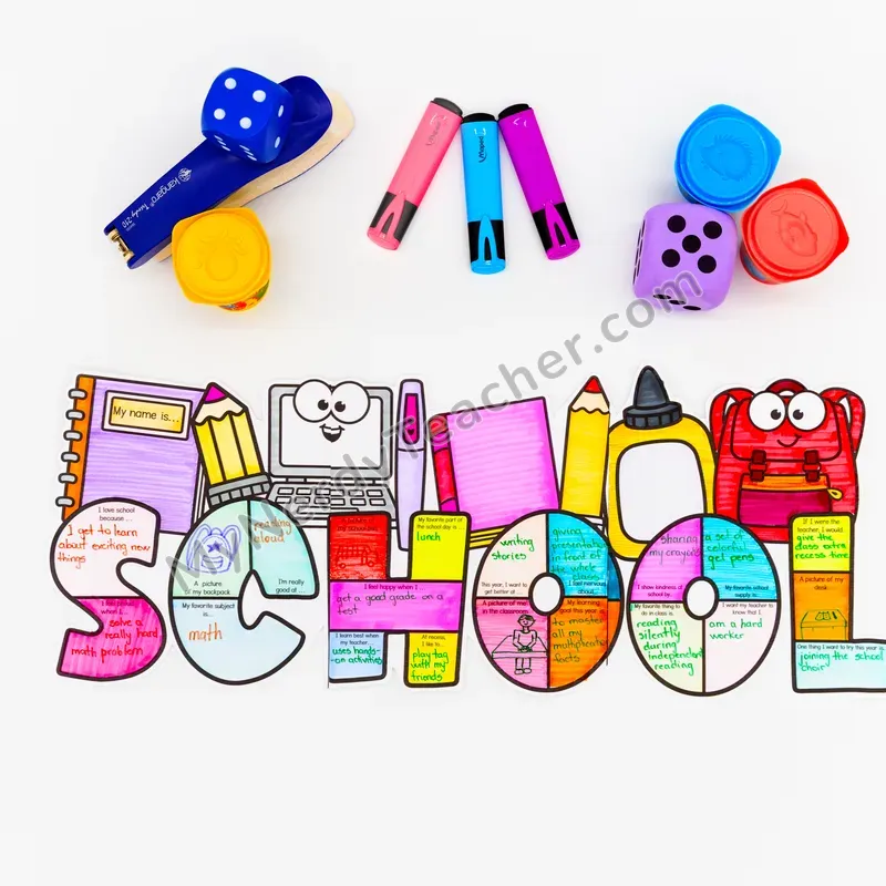 Back to School Writing Craft Bulletin Board — Big Letter Templates