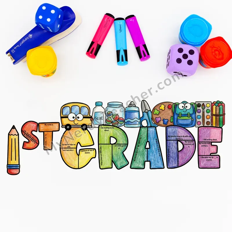 1st Grade Writing Craft Bulletin Board — Big Letter Templates