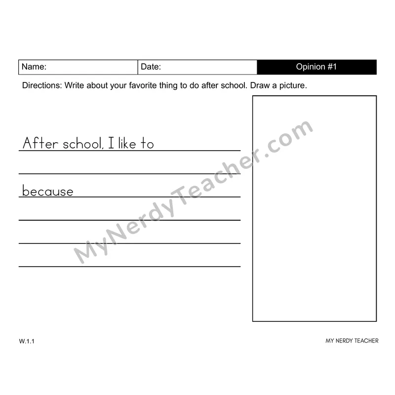 1st Grade Writing Prompts — Opinion, Narrative & Informational