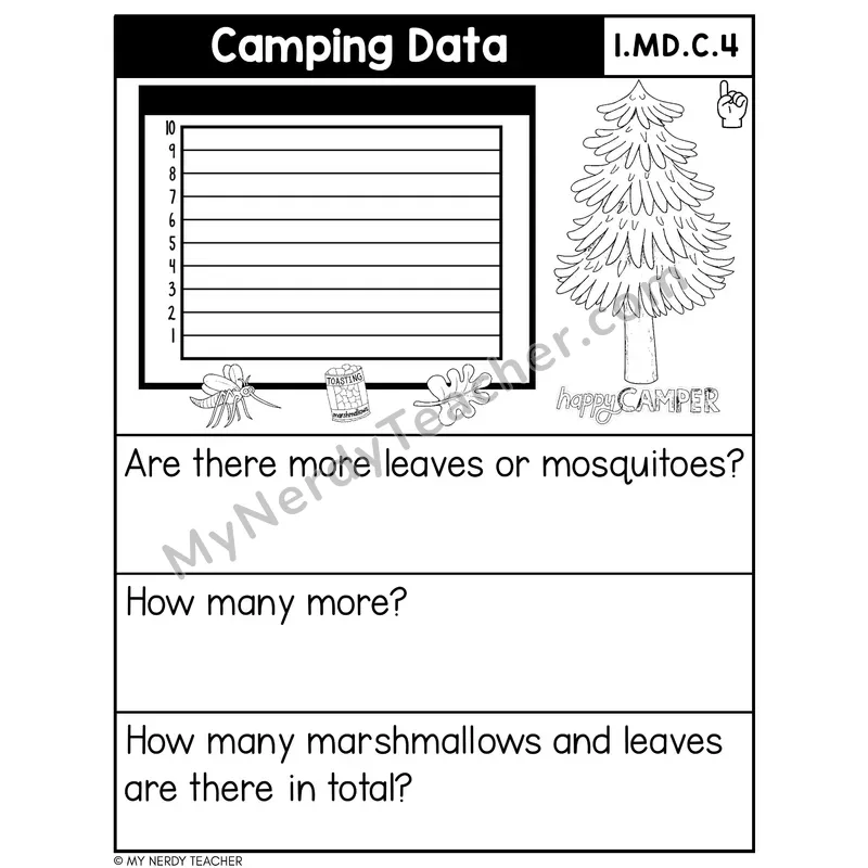 Bar Graph Data Collection Activity — Camping Theme