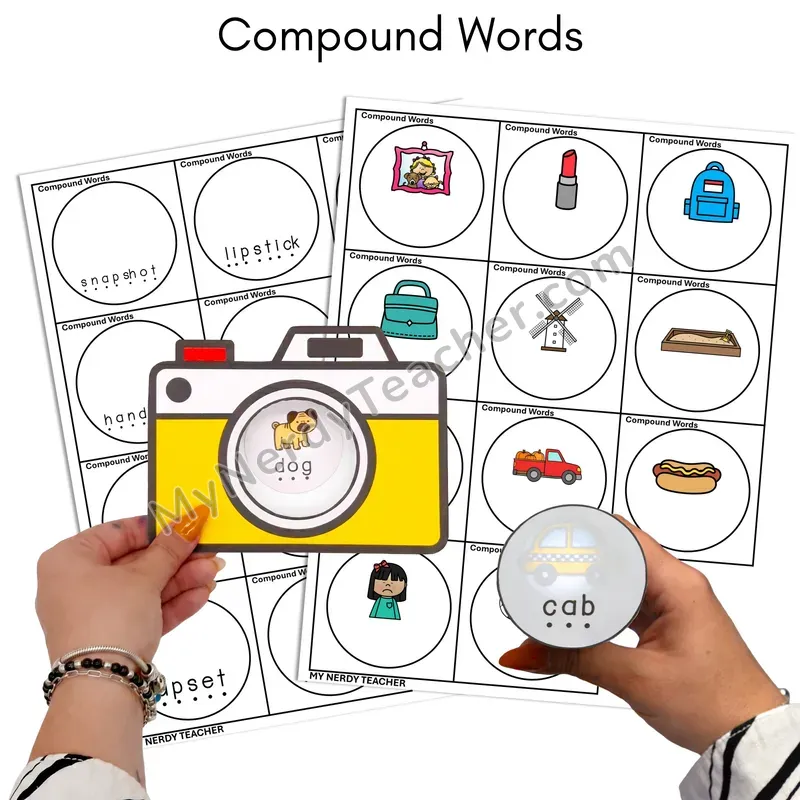 Compound Words Flashlight Phonics Task Cards — Color