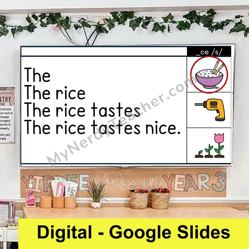 Soft C (_ce) Sentence Pyramids — Digital Google Slides Fluency & Comprehension