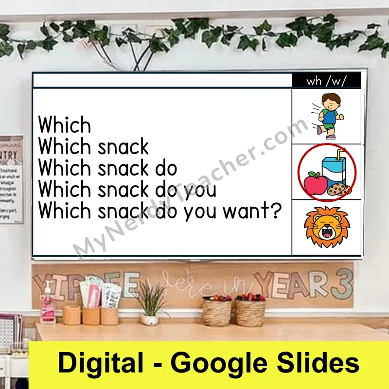 wh Digraph Sentence Pyramids — Digital Google Slides Fluency & Comprehension