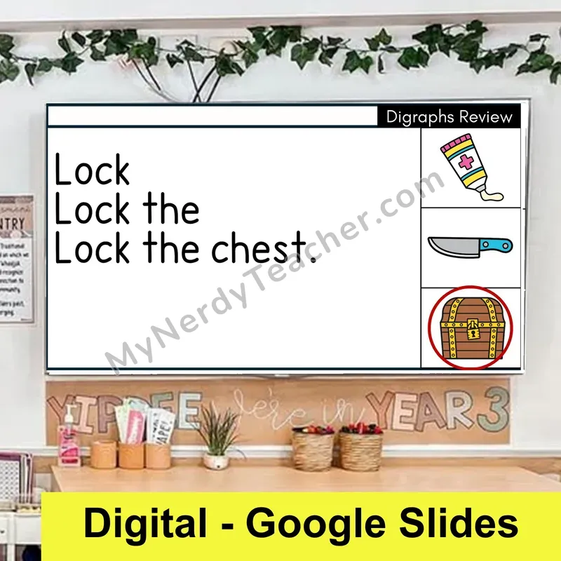 Digraphs Review (sh, ch, th, wh) Sentence Pyramids — Digital Google Slides Fluency & Comprehension