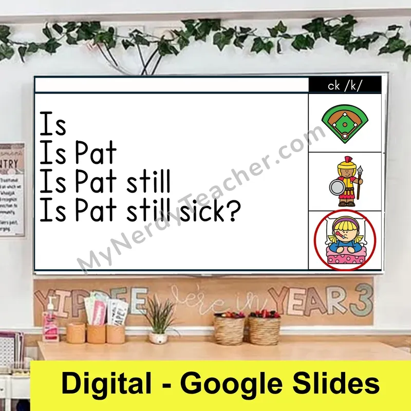 ck Digraph Sentence Pyramids — Digital Google Slides Fluency & Comprehension