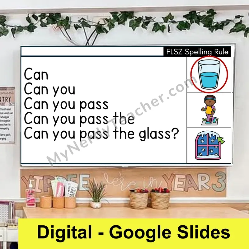 FLOSS Rule (ff, ll, ss, zz) Sentence Pyramids — Digital Google Slides Fluency & Comprehension