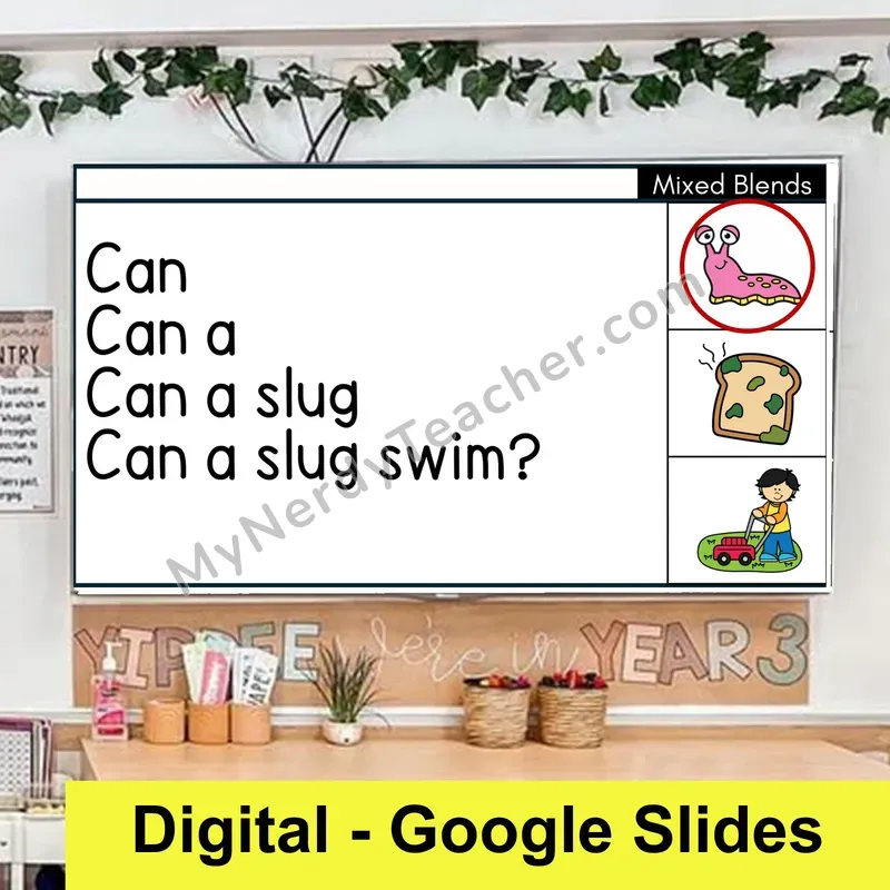 Mixed Consonant Blends Sentence Pyramids — Digital Google Slides Fluency & Comprehension
