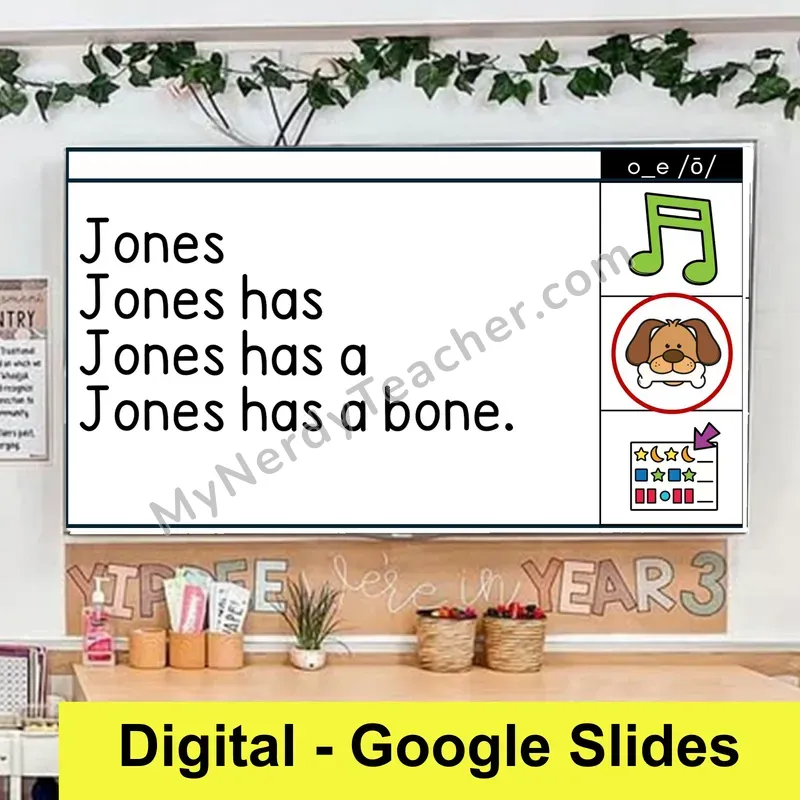 o_e (Long O VCe) Sentence Pyramids — Digital Google Slides Fluency & Comprehension
