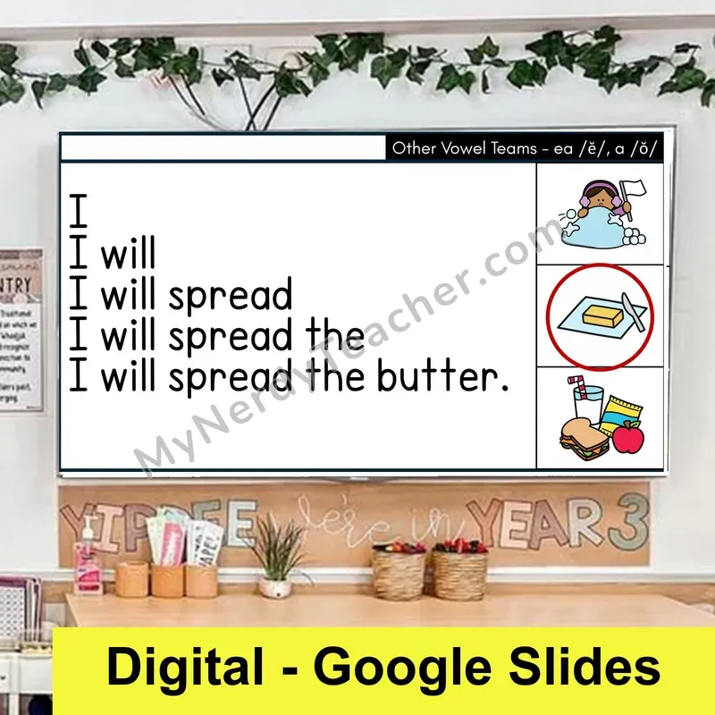 ea /e/ and a /o/ Sentence Pyramids — Digital Google Slides Fluency & Comprehension