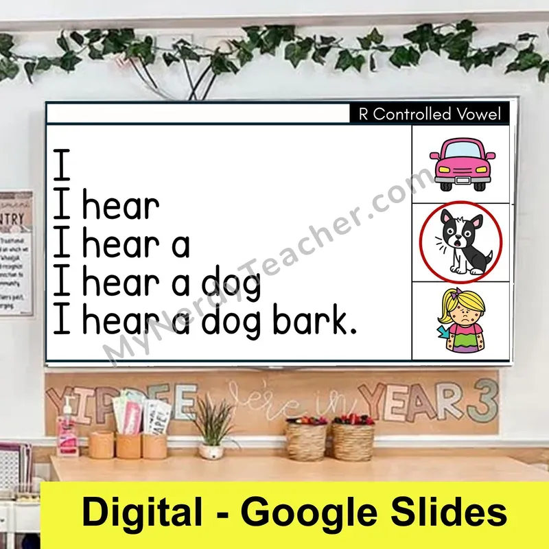 R-Controlled Vowels Review Sentence Pyramids — Digital Google Slides Fluency & Comprehension