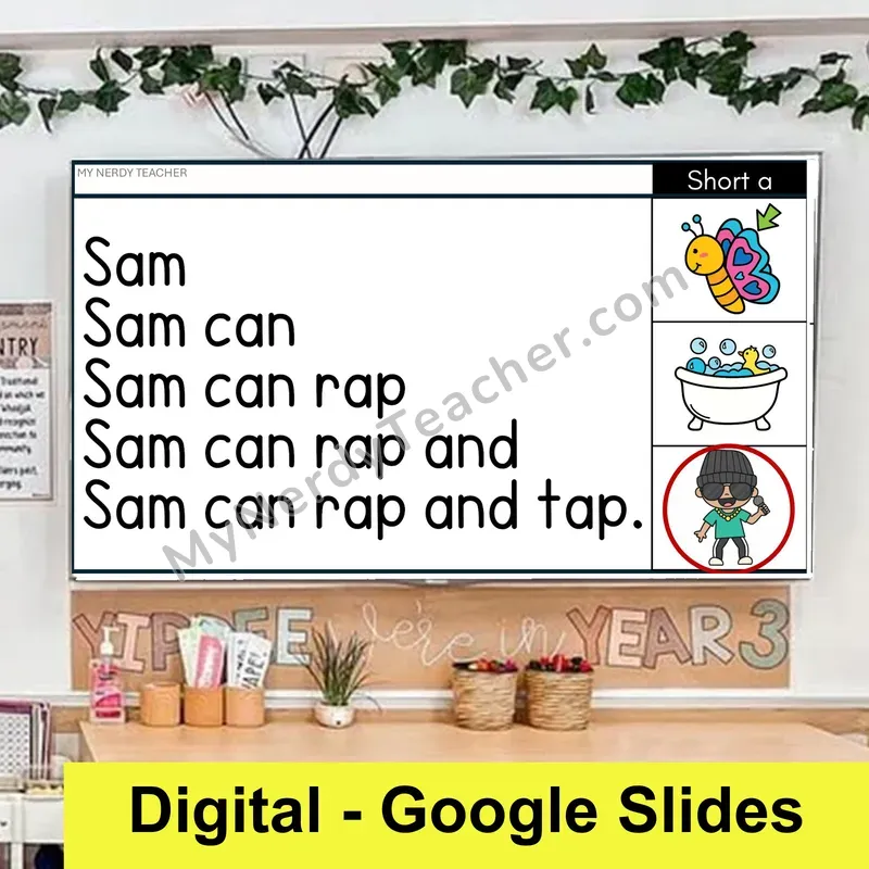 Short A Sentence Pyramids — Digital Google Slides Fluency & Comprehension