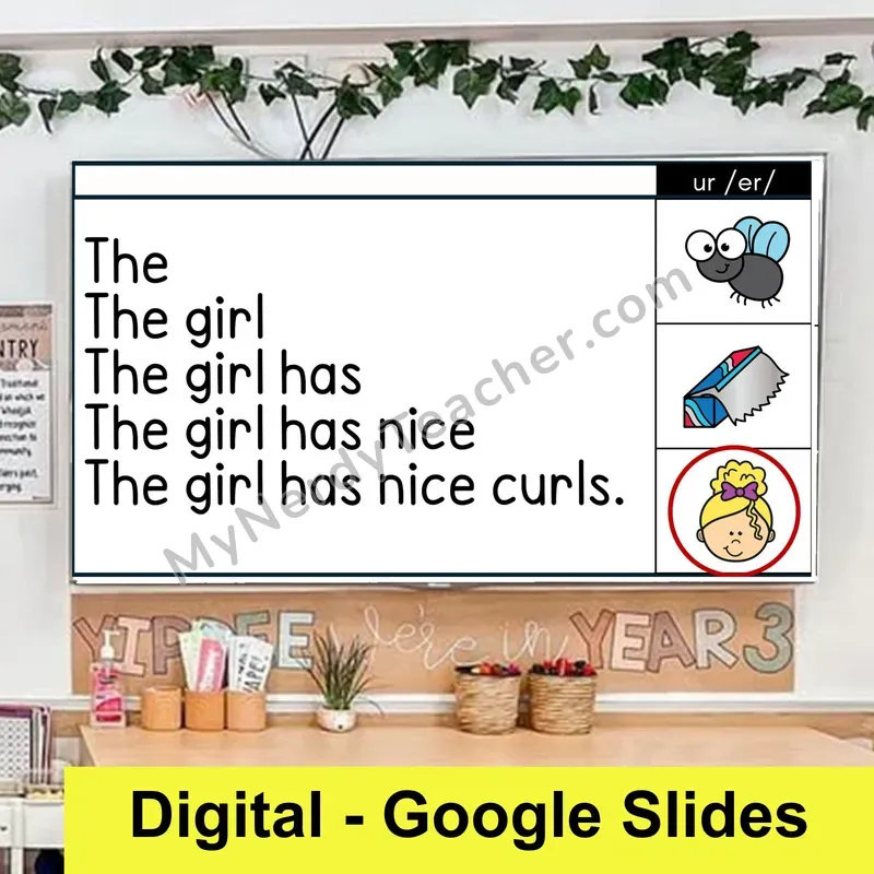 ur (R-Controlled) Sentence Pyramids — Digital Google Slides Fluency & Comprehension