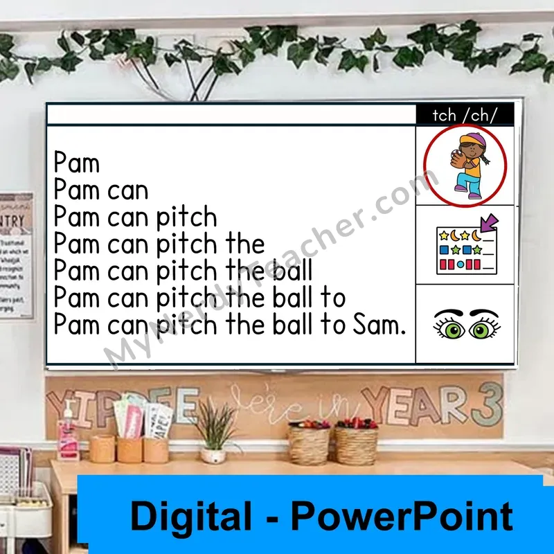 tch Trigraph (/ch/) Sentence Pyramids — Digital Fluency Practice