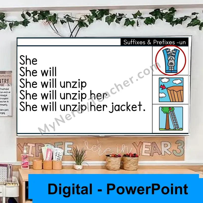 Prefix un- Sentence Pyramids — Digital Fluency Practice