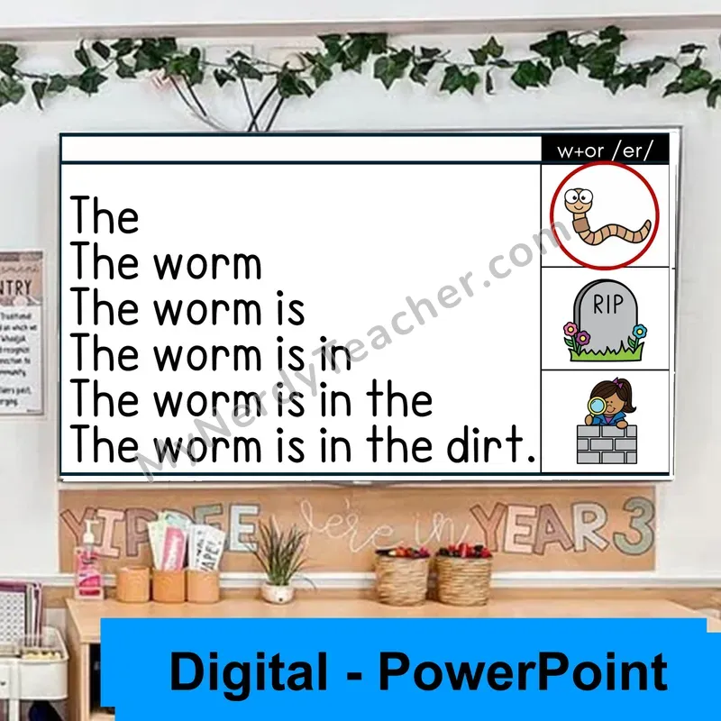 w+or spelling of /er/ Sentence Pyramids — Digital Fluency Practice