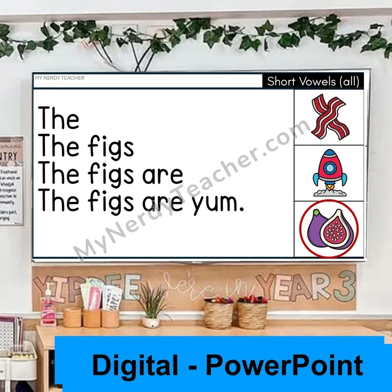 Short Vowels Review (All) Sentence Pyramids — Digital Fluency Practice